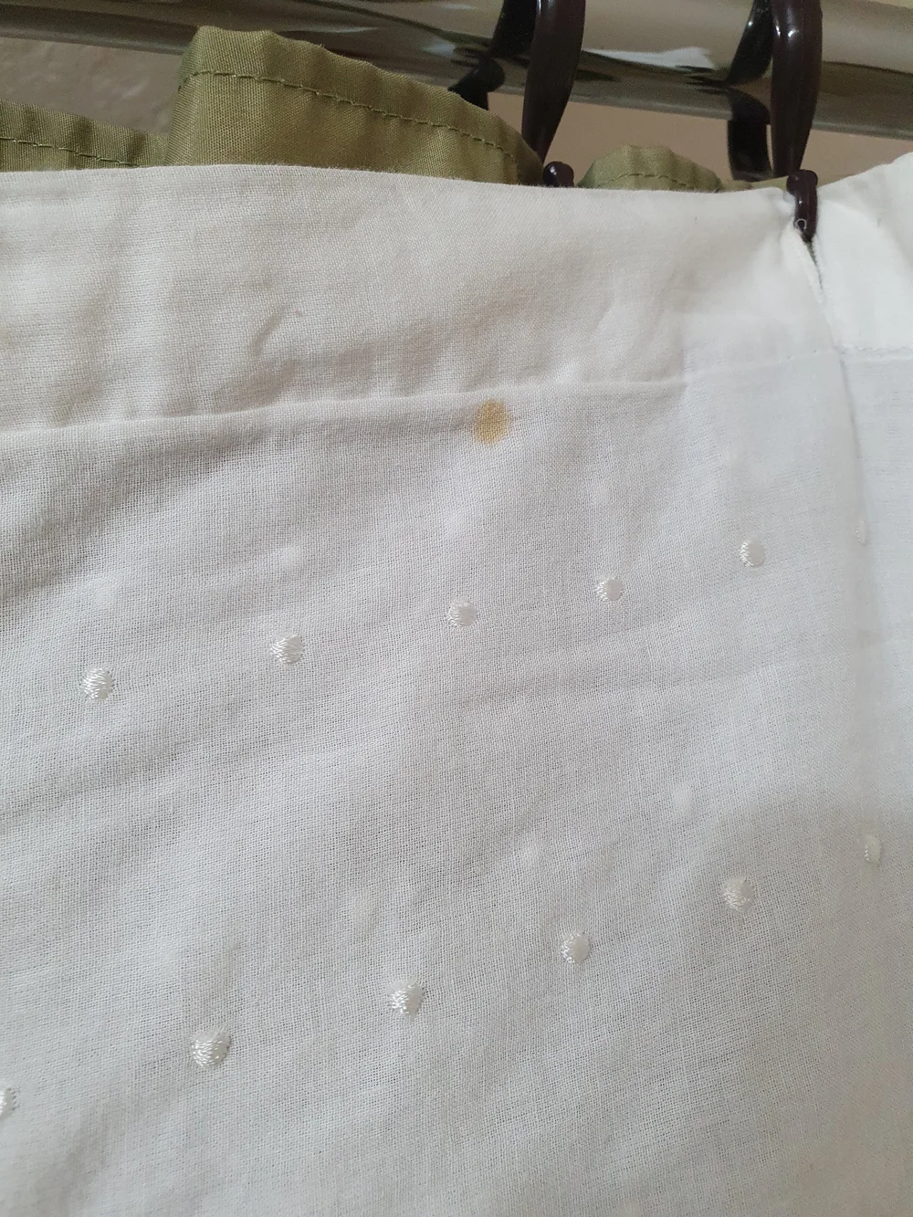 Women's White Swiss Dot Shower Curtain